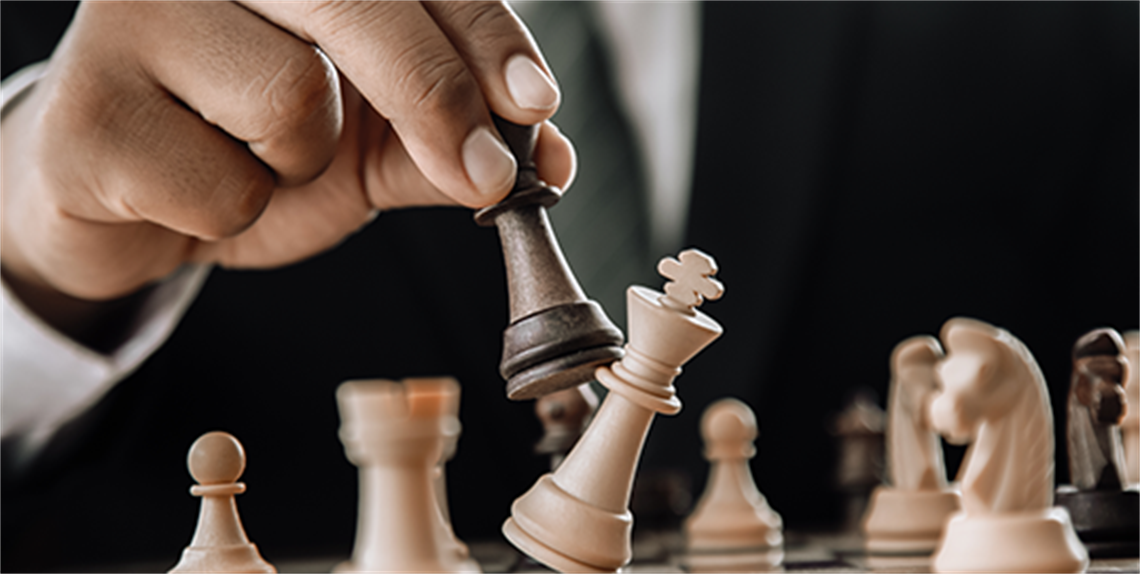 Chess player jumping a King