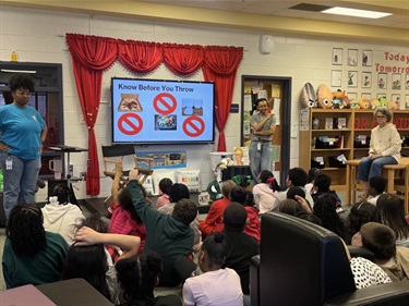 Recycling 101 presentation in a public school classroom