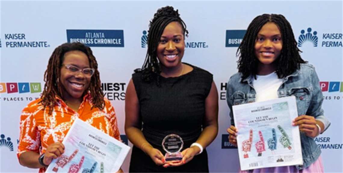 Pictured (left to right): Allison Parker, Organizational Development Manager; Chelsea Jackson, Deputy City Manager; Ryleigh Harris, Organizational Development Coordinator.