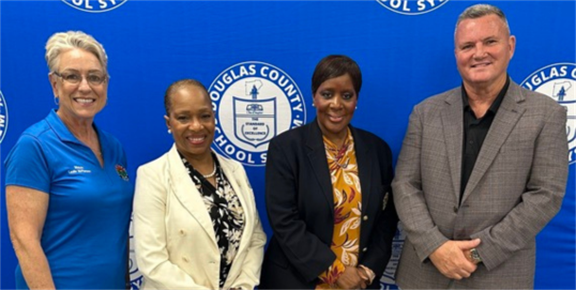 Left to Right: Villa Rica Mayor Leslie McPherson, Douglasville Mayor Rochelle Robinson, Douglas County Chairwoman Dr. Romona Jackson Jones, Douglas County School Board Chair Glenn Easterwood